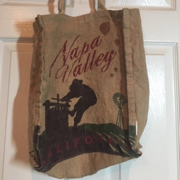 VTG Napa Valley California Burlap Tote Shopping Bag Collectible 13.5"x15.5" - Picture 7 of 16